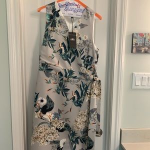 Ladies sleeveless faux wrap dress